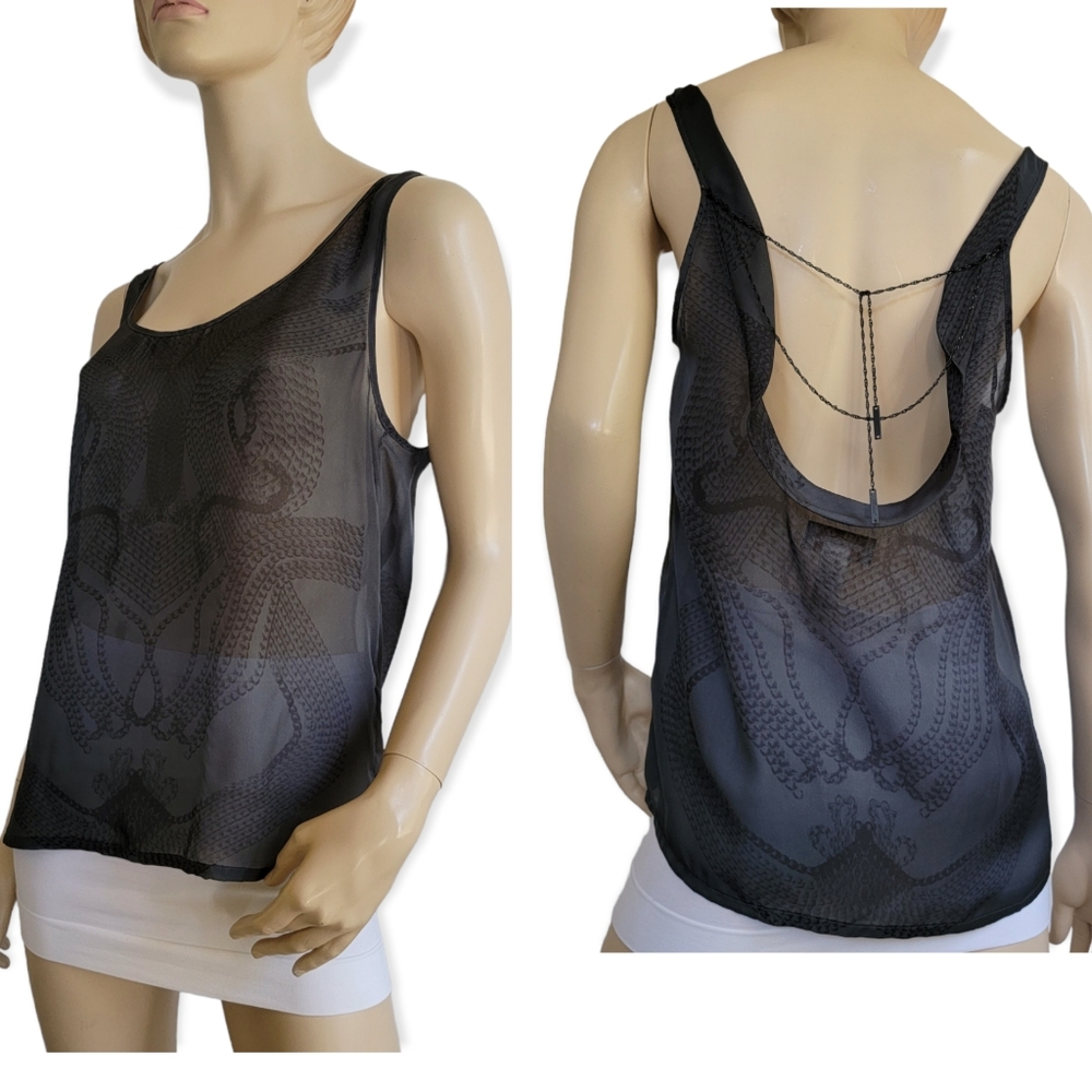 Diesel Chain Print Sheer Top